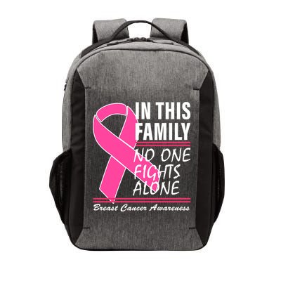 No One Fights Alone Breast Cancer Awareness Ribbon Vector Backpack