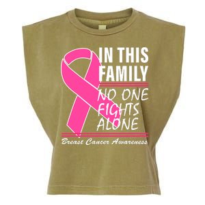 No One Fights Alone Breast Cancer Awareness Ribbon Garment-Dyed Women's Muscle Tee