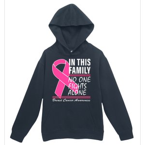 No One Fights Alone Breast Cancer Awareness Ribbon Urban Pullover Hoodie