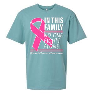 No One Fights Alone Breast Cancer Awareness Ribbon Sueded Cloud Jersey T-Shirt