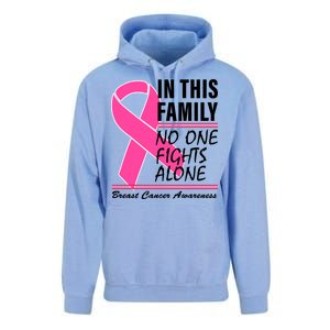 No One Fights Alone Breast Cancer Awareness Ribbon Unisex Surf Hoodie