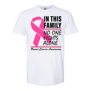 No One Fights Alone Breast Cancer Awareness Ribbon Softstyle CVC T-Shirt