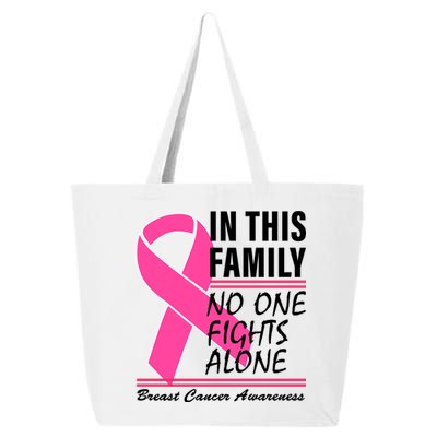 No One Fights Alone Breast Cancer Awareness Ribbon 25L Jumbo Tote