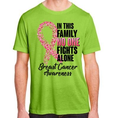 No One Fights Alone Breast Cancer Ribbon Adult ChromaSoft Performance T-Shirt