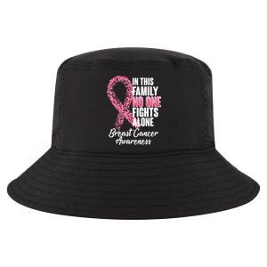 No One Fights Alone Breast Cancer Ribbon Cool Comfort Performance Bucket Hat