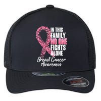 No One Fights Alone Breast Cancer Ribbon Flexfit Unipanel Trucker Cap