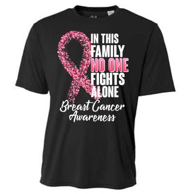 No One Fights Alone Breast Cancer Ribbon Cooling Performance Crew T-Shirt