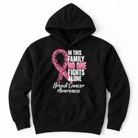 No One Fights Alone Breast Cancer Ribbon Hoodie