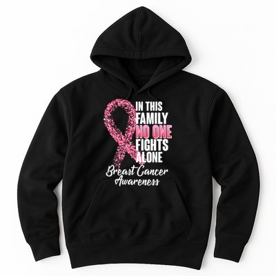 No One Fights Alone Breast Cancer Ribbon Hoodie