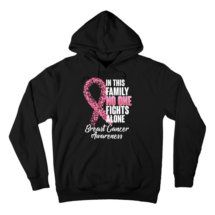 No One Fights Alone Breast Cancer Ribbon Hoodie