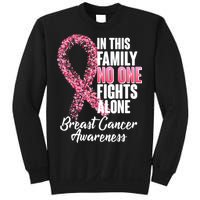 No One Fights Alone Breast Cancer Ribbon Sweatshirt