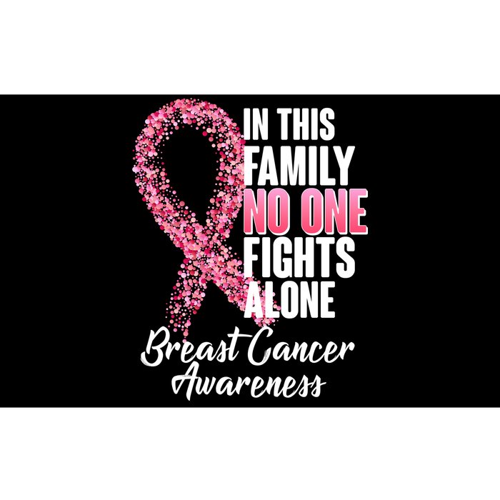 No One Fights Alone Breast Cancer Ribbon Bumper Sticker