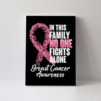 No One Fights Alone Breast Cancer Ribbon Canvas