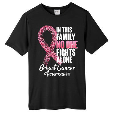 No One Fights Alone Breast Cancer Ribbon Tall Fusion ChromaSoft Performance T-Shirt