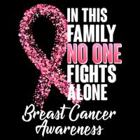 No One Fights Alone Breast Cancer Ribbon Baby Bodysuit