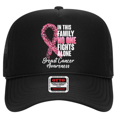 No One Fights Alone Breast Cancer Ribbon Trucker Hat
