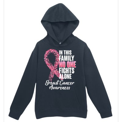 No One Fights Alone Breast Cancer Ribbon Urban Pullover Hoodie