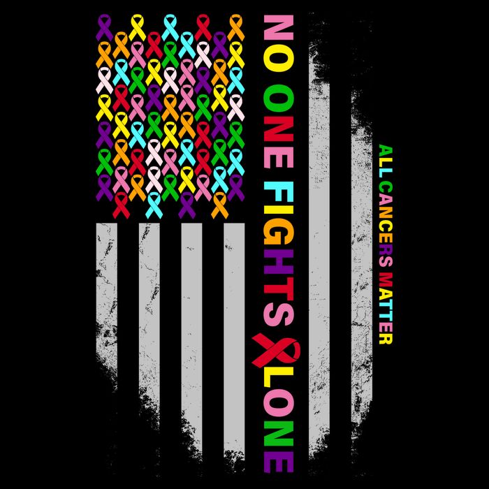 No One Fights Alone Cancer Awareness Ribbon Flag 16 in Basic Backpack