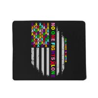 No One Fights Alone Cancer Awareness Ribbon Flag Mousepad