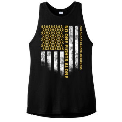 No One Fights Alone Childhood Cancer Ladies PosiCharge Tri-Blend Wicking Tank