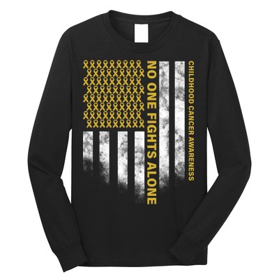 No One Fights Alone Childhood Cancer Long Sleeve Shirt