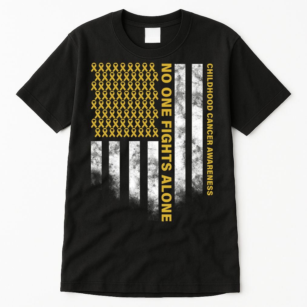 No One Fights Alone Childhood Cancer Tall T-Shirt