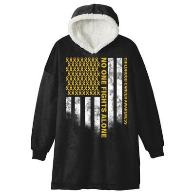 No One Fights Alone Childhood Cancer Hooded Wearable Blanket