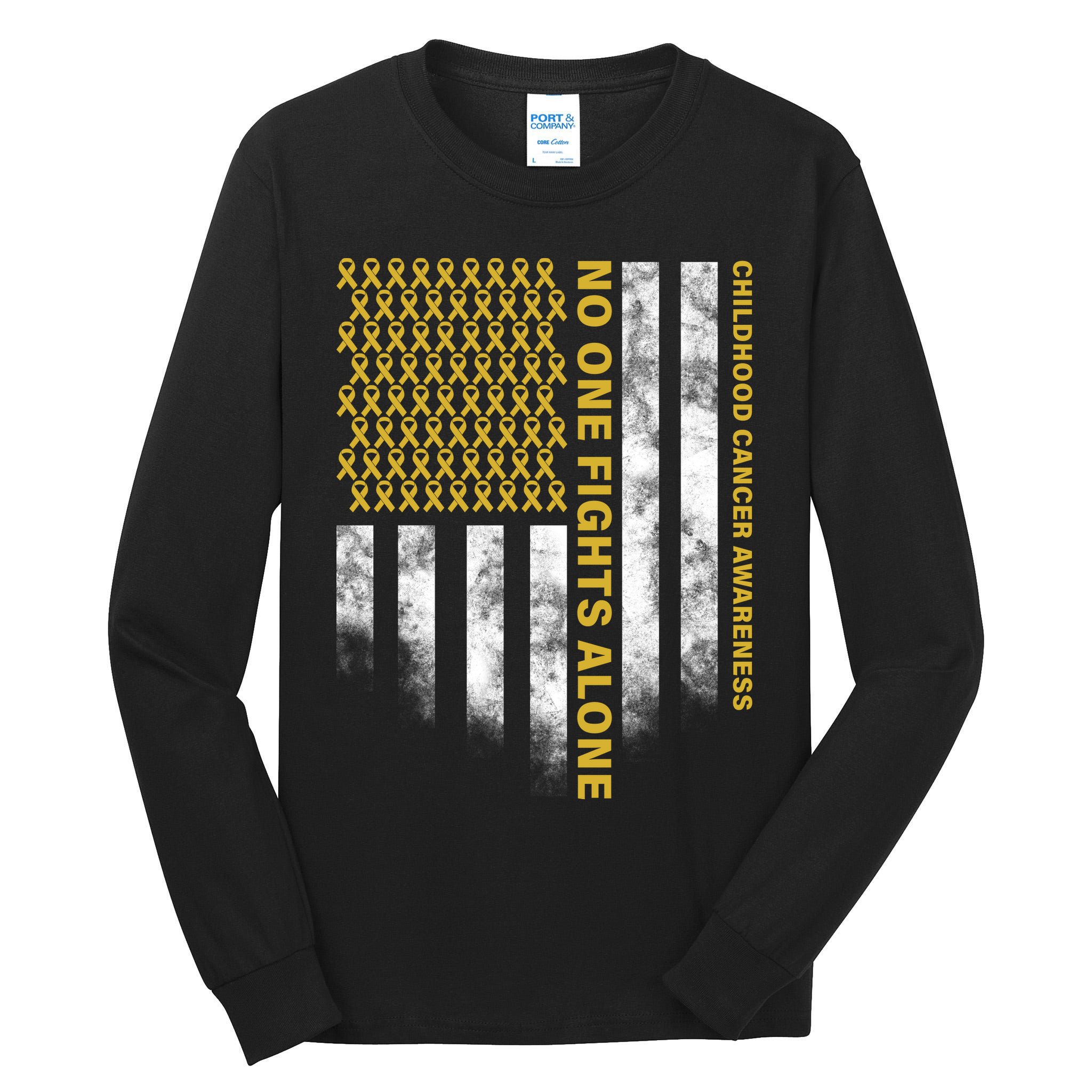 No One Fights Alone Childhood Cancer Tall Long Sleeve T-Shirt
