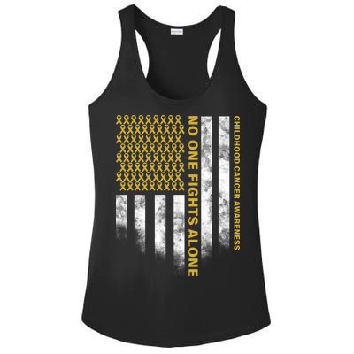 No One Fights Alone Childhood Cancer Ladies PosiCharge Competitor Racerback Tank