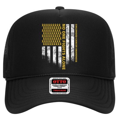 No One Fights Alone Childhood Cancer Trucker Hat