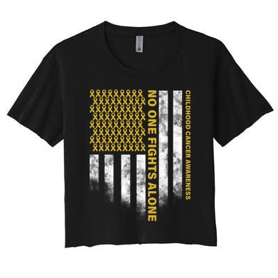 No One Fights Alone Childhood Cancer Crop Top