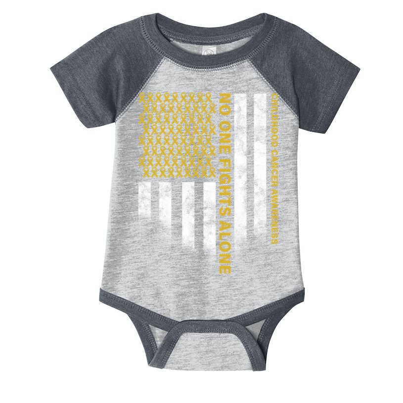 No One Fights Alone Childhood Cancer Infant Baby Jersey Bodysuit