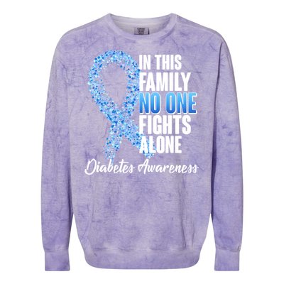 No One Fights Alone Diabetes Awareness Colorblast Crewneck Sweatshirt