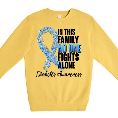 No One Fights Alone Diabetes Awareness Premium Crewneck Sweatshirt