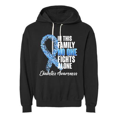 No One Fights Alone Diabetes Awareness Garment-Dyed Fleece Hoodie