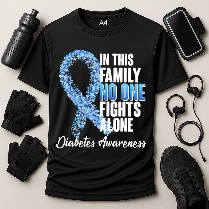 No One Fights Alone Diabetes Awareness Cooling Performance Crew T-Shirt