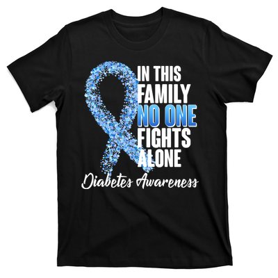 No One Fights Alone Diabetes Awareness T-Shirt