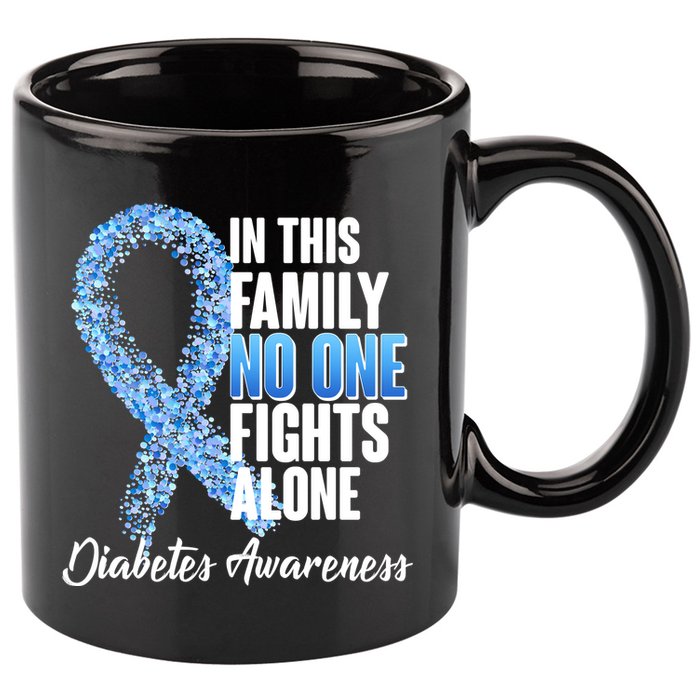 No One Fights Alone Diabetes Awareness 11oz C Handle Ceramic Mug