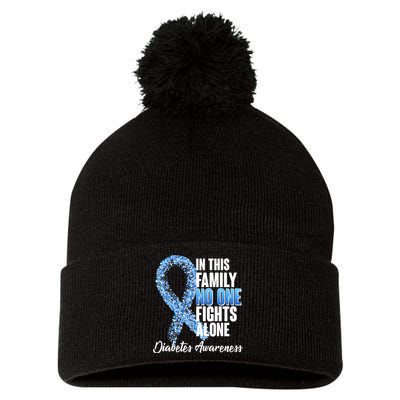 No One Fights Alone Diabetes Awareness Pom Pom 12in Knit Beanie