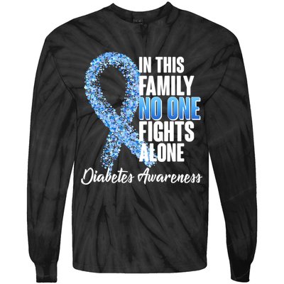 No One Fights Alone Diabetes Awareness Tie-Dye Long Sleeve Shirt