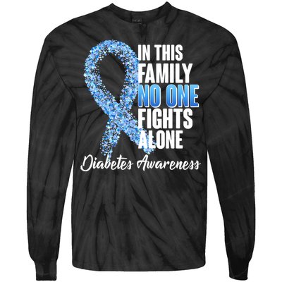 No One Fights Alone Diabetes Awareness Tie-Dye Long Sleeve Shirt