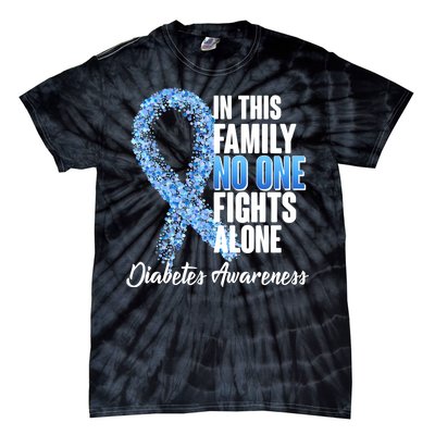 No One Fights Alone Diabetes Awareness Tie-Dye T-Shirt