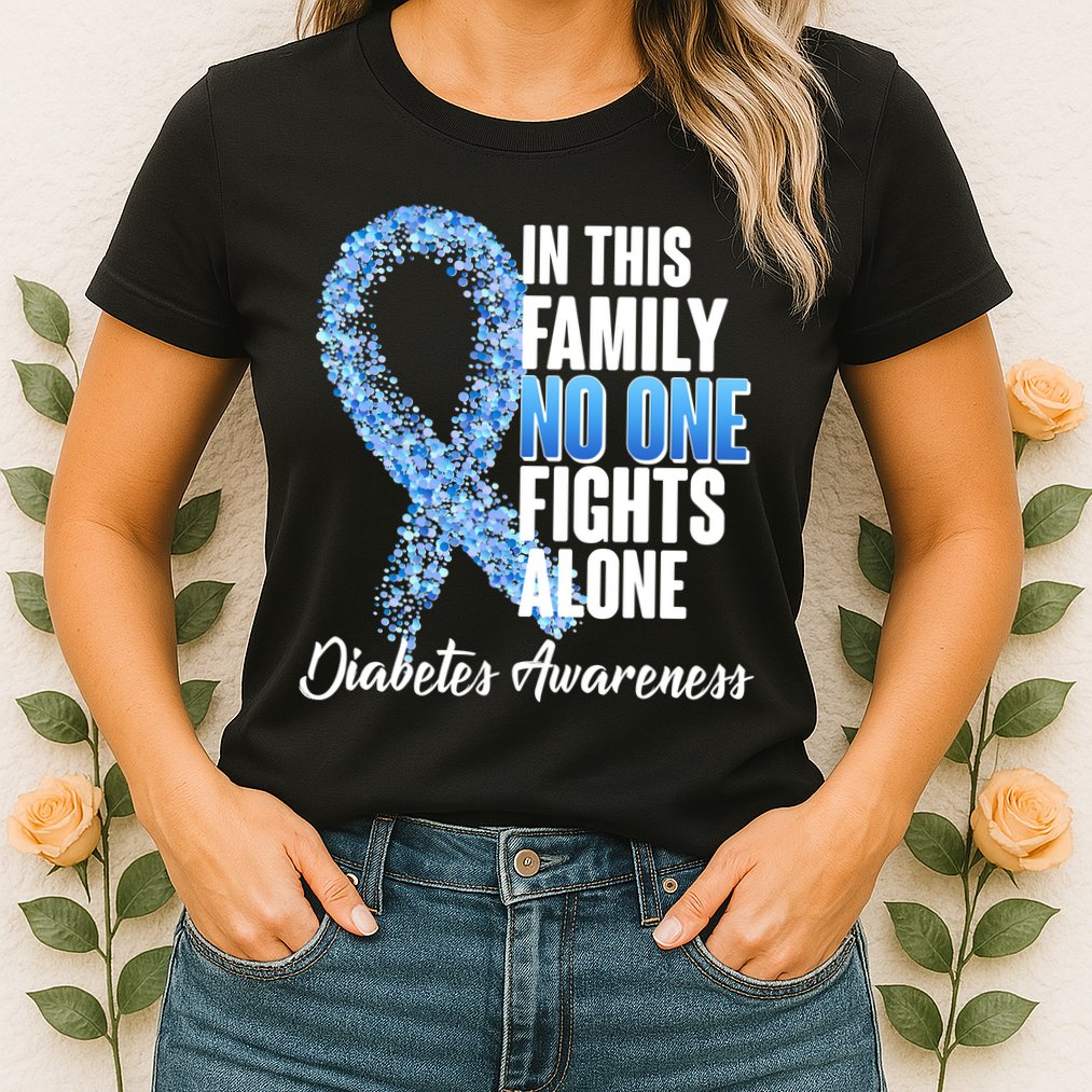 No One Fights Alone Diabetes Awareness Womens T-Shirt