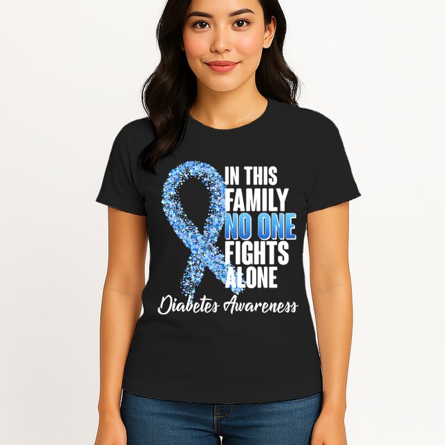 No One Fights Alone Diabetes Awareness Womens T-Shirt