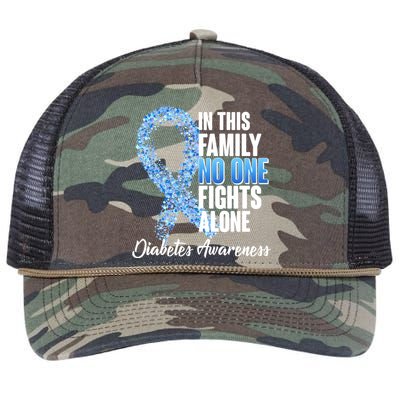 No One Fights Alone Diabetes Awareness Retro Rope Trucker Hat Cap