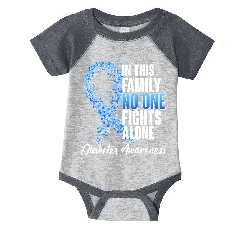No One Fights Alone Diabetes Awareness Infant Baby Jersey Bodysuit