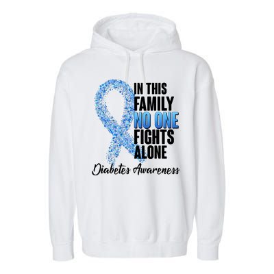 No One Fights Alone Diabetes Awareness Garment-Dyed Fleece Hoodie