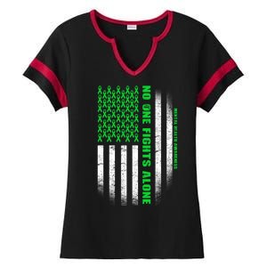 No One Fights Alone Mental Health Awareness Flag Ladies Halftime Notch Neck Tee