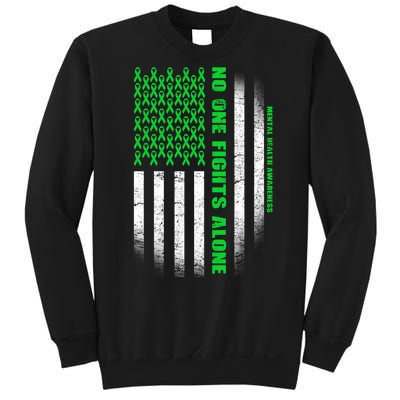 No One Fights Alone Mental Health Awareness Flag Sweatshirt