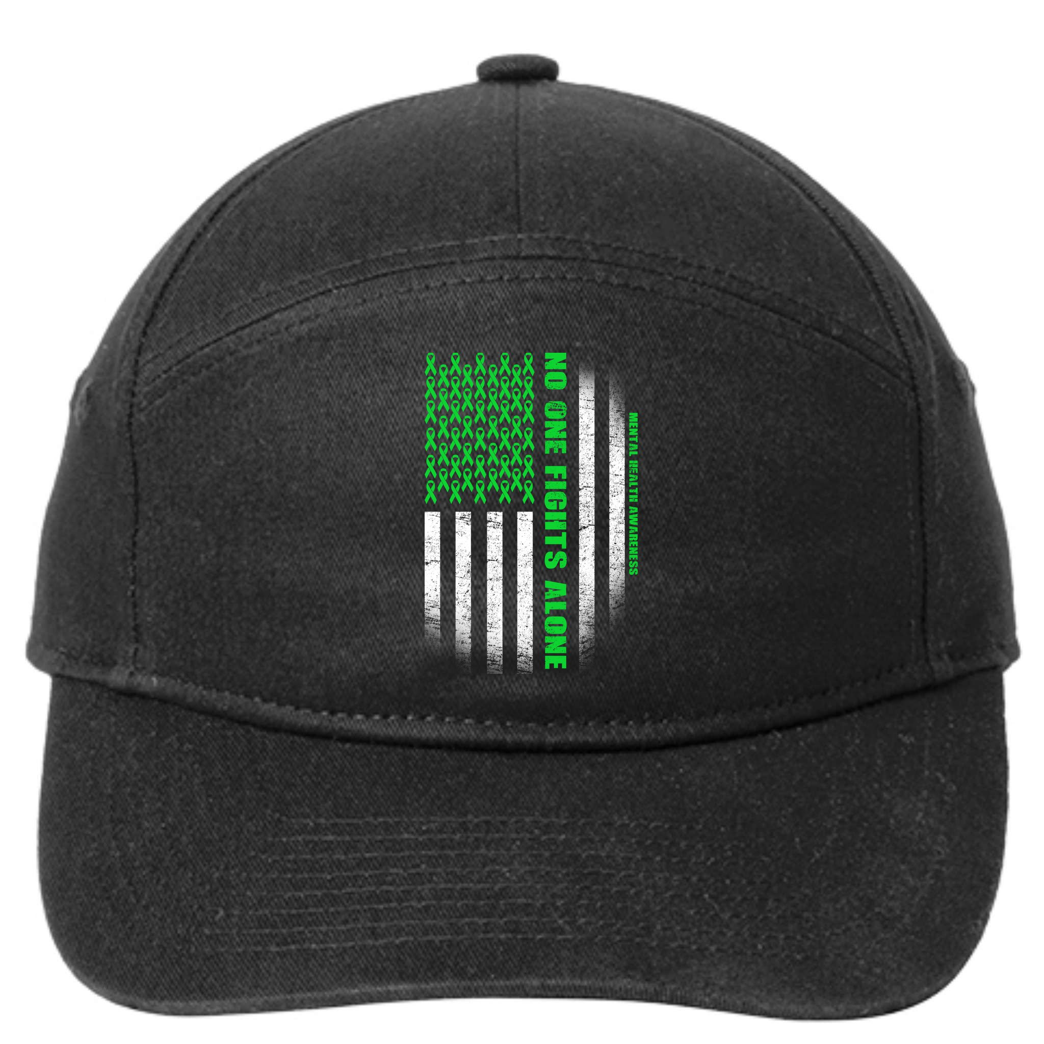 No One Fights Alone Mental Health Awareness Flag 7-Panel Snapback Hat